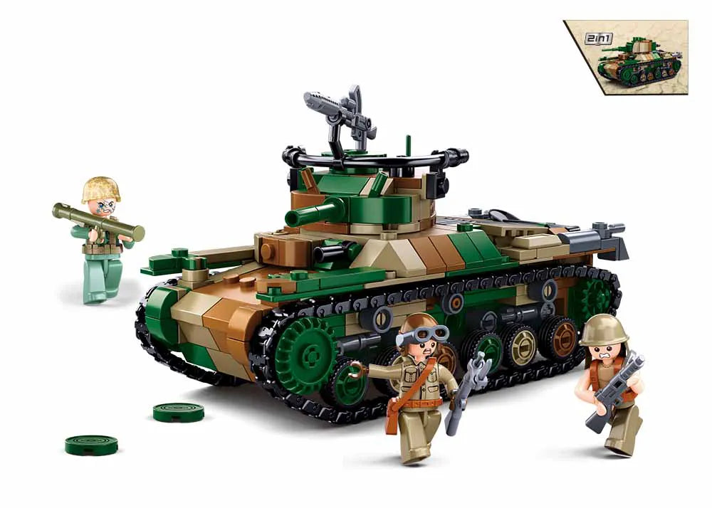 Sluban WWII | Set constructie Tanc de Dimensiuni Medii 563pcs | Multicolor